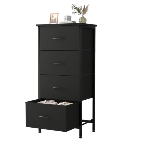 Sweetcrispy 4 Drawer Dresser in black