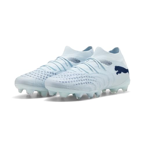 Close up of textured mesh upper on PUMA soccer cleats