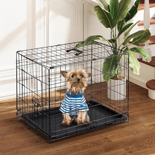 Folded DUMOS puppy kennel storage