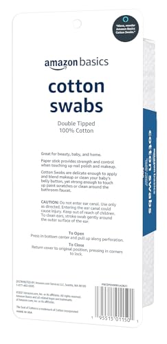 Close up of white cotton swab tips