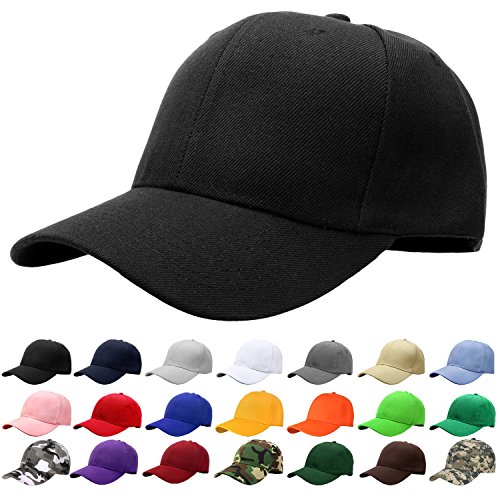 Falari adjustable black baseball cap front view