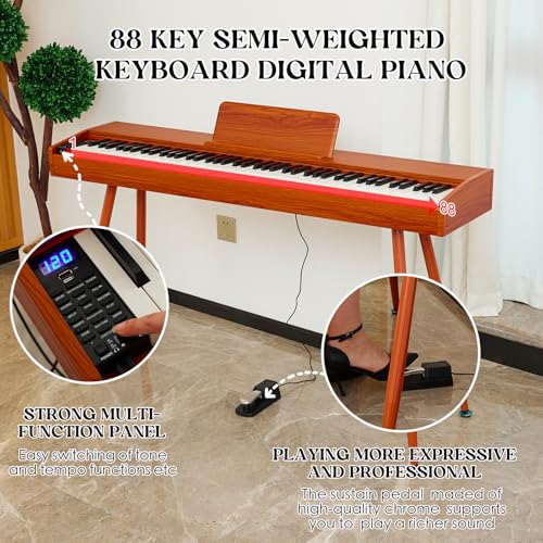 KUMENG electric piano with stand