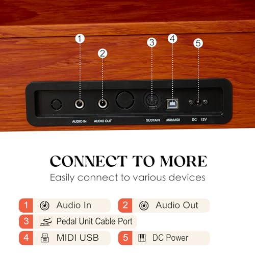 KUMENG piano connectivity ports