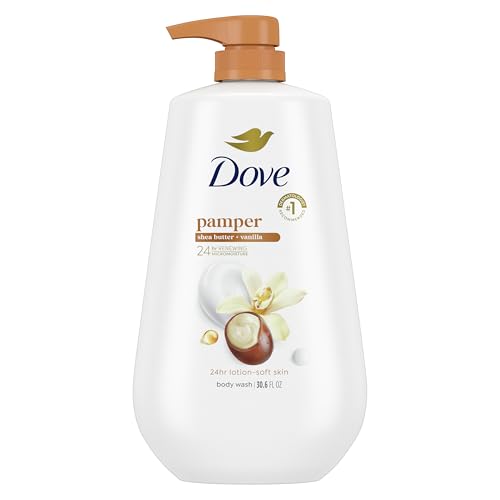 Dove Pamper Shea Butter & Vanilla Body Wash 30.6 oz front view