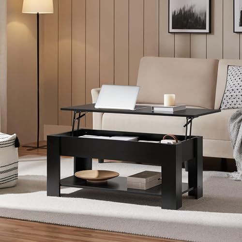 Lift top mechanism extended on Yaheetech coffee table