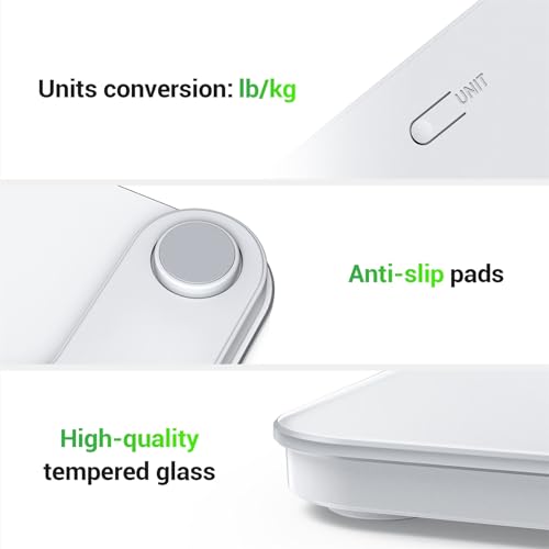 Top view of white Ovutek bathroom scale