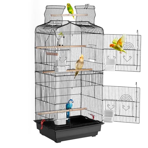 Full assembly of VEVOR parrot cage with accessories