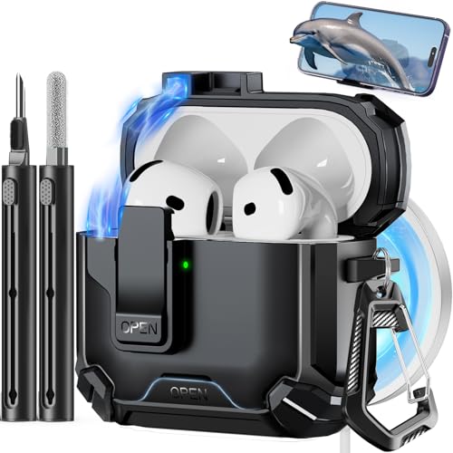 Pohgelan AirPods 5/4 Case X-Balck with safety lock
