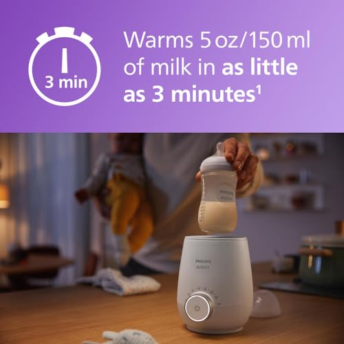 Philips Avent bottle warmer showing temperature light display