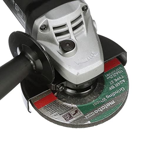 Close up of Metabo HPT grinder gear case and switch