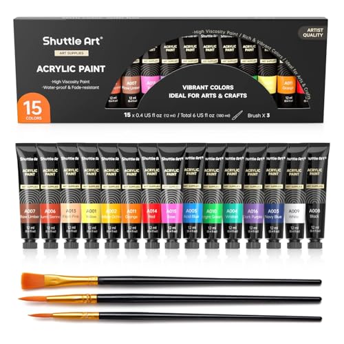 Shuttle Art 15-Color Acrylic Paint Set box
