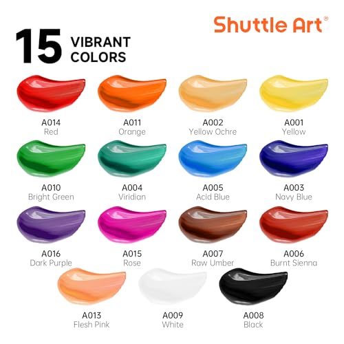 Set of 15 Shuttle Art acrylic paint tubes