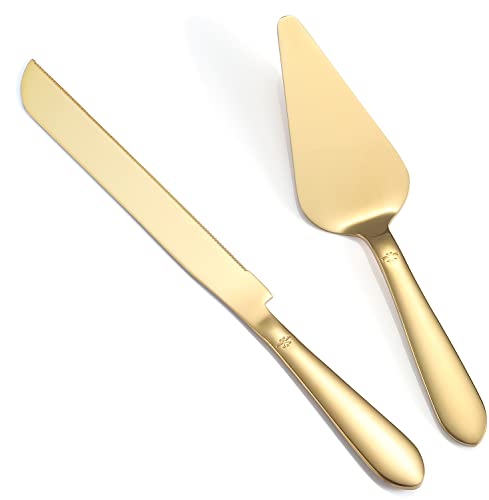 Eisinly Gold Wedding Cake Cutting Set in gift box