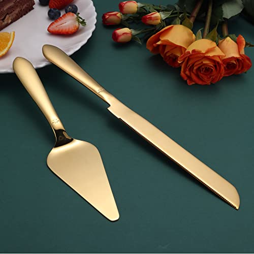 Eisinly 13 inch gold cake knife blade detail