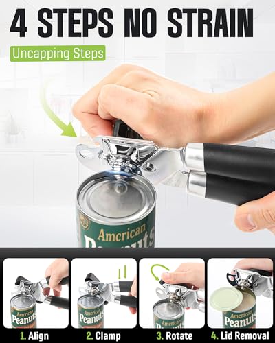 Ergonomic non-slip handles on PUPTILY can opener