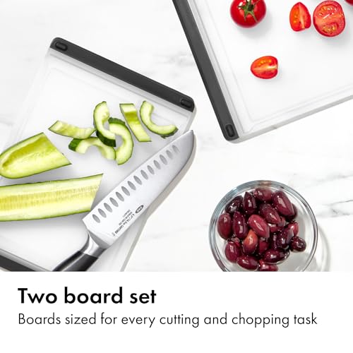Top view of the OXO prep and everyday cutting boards