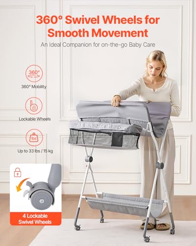 Adjustable height changing table mechanism