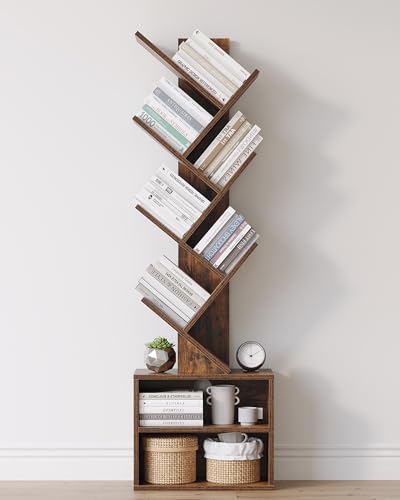 SUNMORY 6 Tier Tree Bookshelf front view