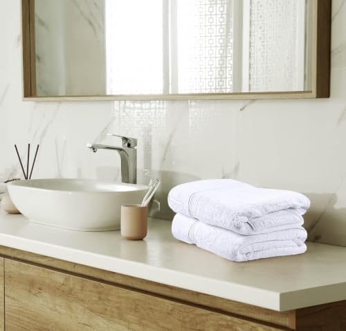White washcloths from the luxury towel collection