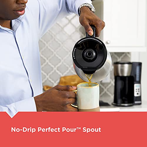 Coffee maker showing the brew strength button