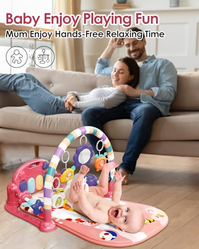 Soft cotton play mat surface of dearlomum baby gym