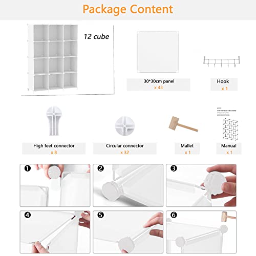 Side profile of the white storage shelves