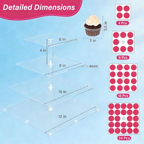 Jaevorite cupcake stand tiers side profile