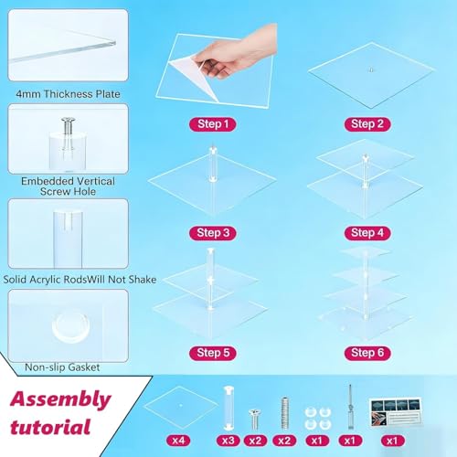 Clear acrylic dessert display base detail