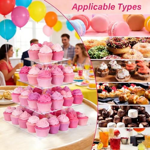 Four tier cupcake tower assembly components