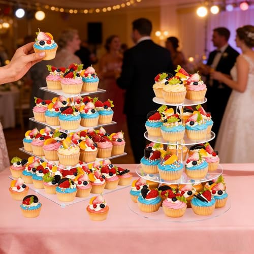 Professional setup of Jaevorite acrylic cupcake stand
