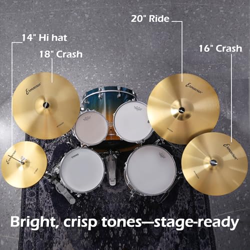 Close up of 14-inch hi-hat cymbals