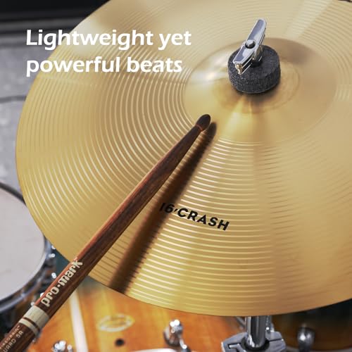 Hand-hammered texture on gold cymbals