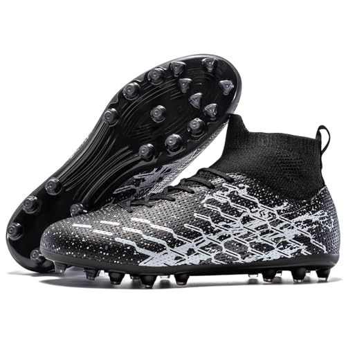 LSIDORYC youth soccer cleats black side profile