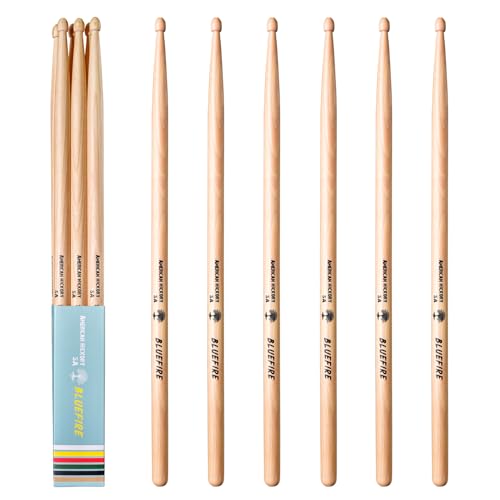 HUN Bluefire 5A natural hickory drumsticks full set