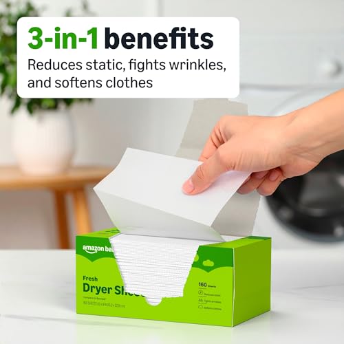 Back of 160 count dryer sheet packaging