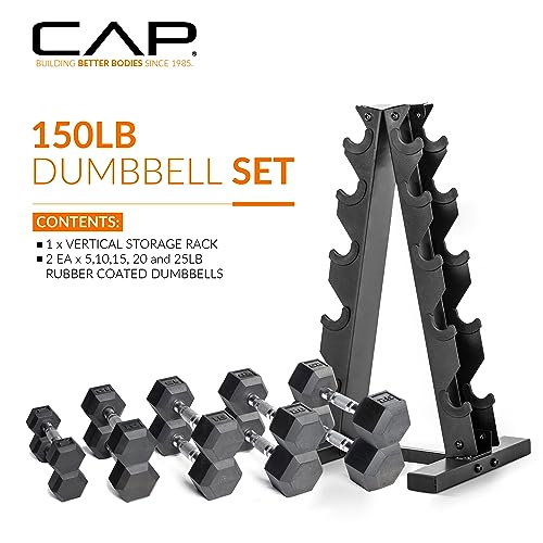 Rubber hex dumbbell side view