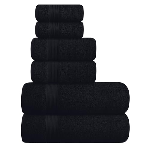 Belizzi Home 6-piece black towel set