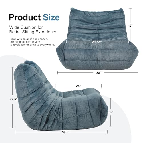 Side profile of Hobestluk fireside beanbag couch