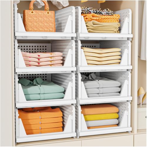 SNSLXH 5 pack stackable closet organizers white