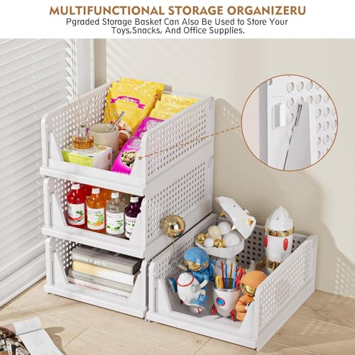 Side view of SNSLXH stackable storage baskets