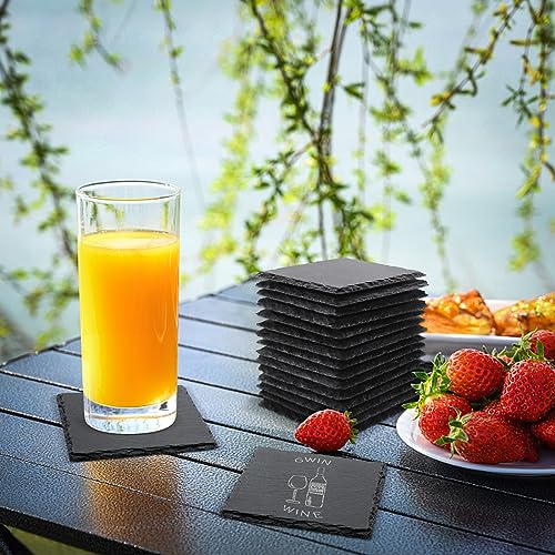Full 60 pack set of square black stone coasters