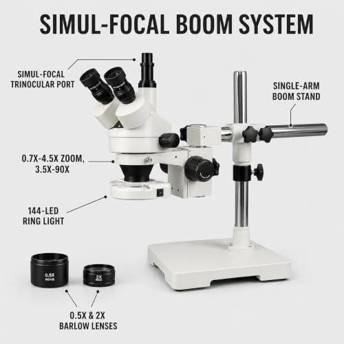 Microscope with 45° inclined trinocular head