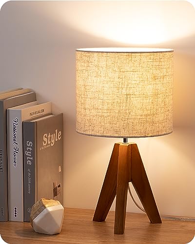 EDISHINE Tripod Table Lamp light brown finish