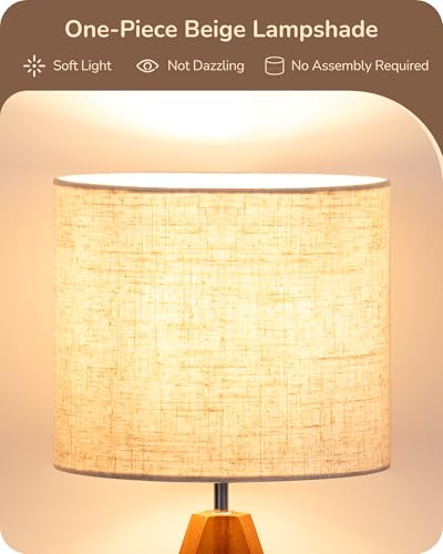 Beige linen lampshade for soft lighting