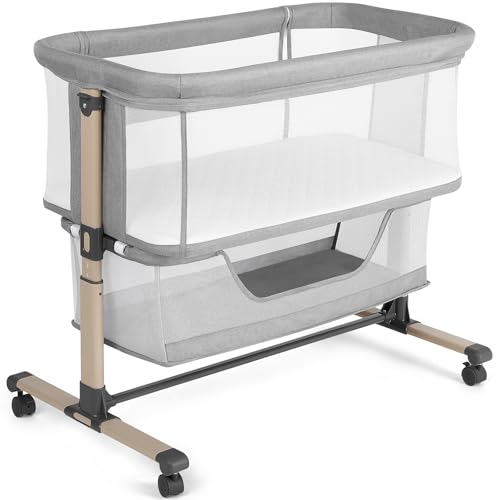 Cowiewie Bassinet Bedside Sleeper Light Grey view