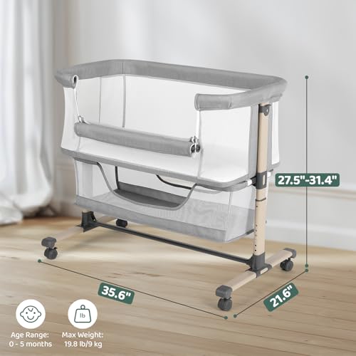 Cowiewie bedside crib 3D mesh fabric detail
