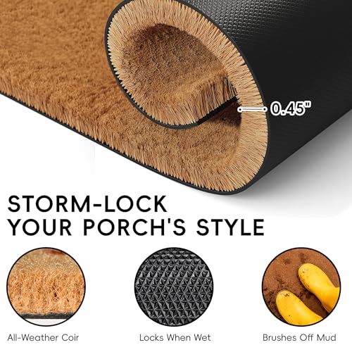Non-slip TPR backing on TIKIRUGI entryway mat