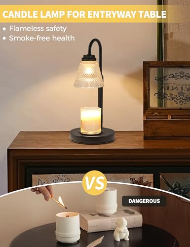 Black QUTADI candle warmer lamp with lotus design