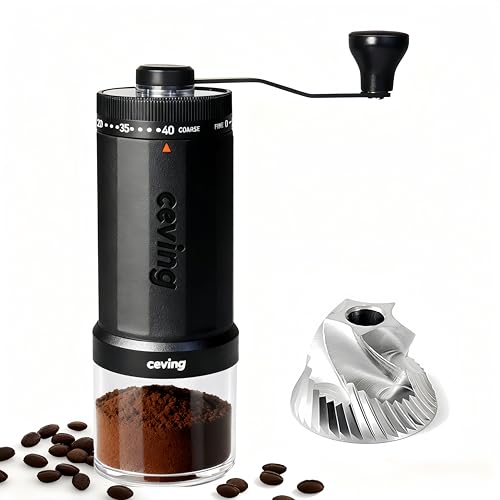CEVING World's First 60g Large Capacity Manual Coffee Grinder Black
