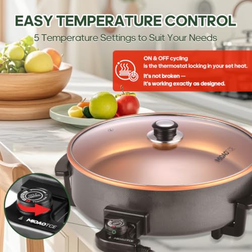 Large capacity electric skillet
